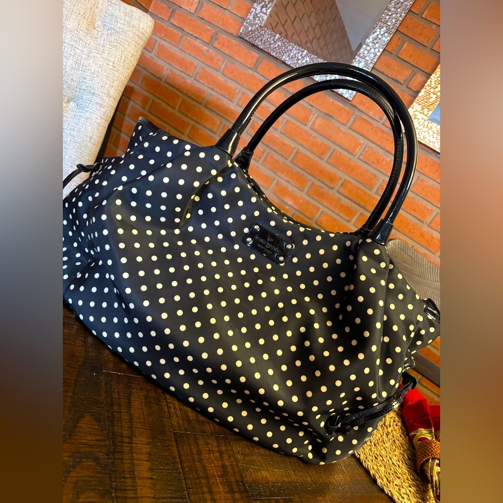 Kate Spade Black and White Polka Dot Tote Baby Bag ❤️